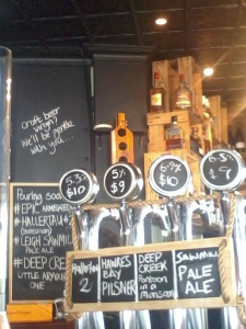 Some of the rotating beers at Lumsden Freehouse